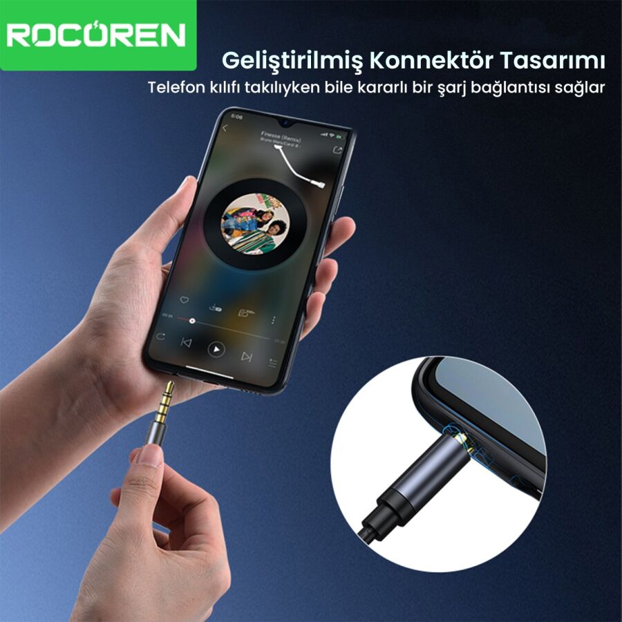 Rocoren 3.5mm Jack Girişli Mikrofonlu Kablolu Kulak İçi Kulaklık - 5