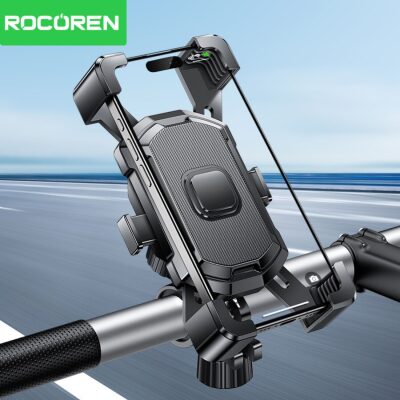 Rocoren 360° Ayarlanabilir Gidon Bağlantılı Bisiklet Motosiklet Telefon Tutucu - 5