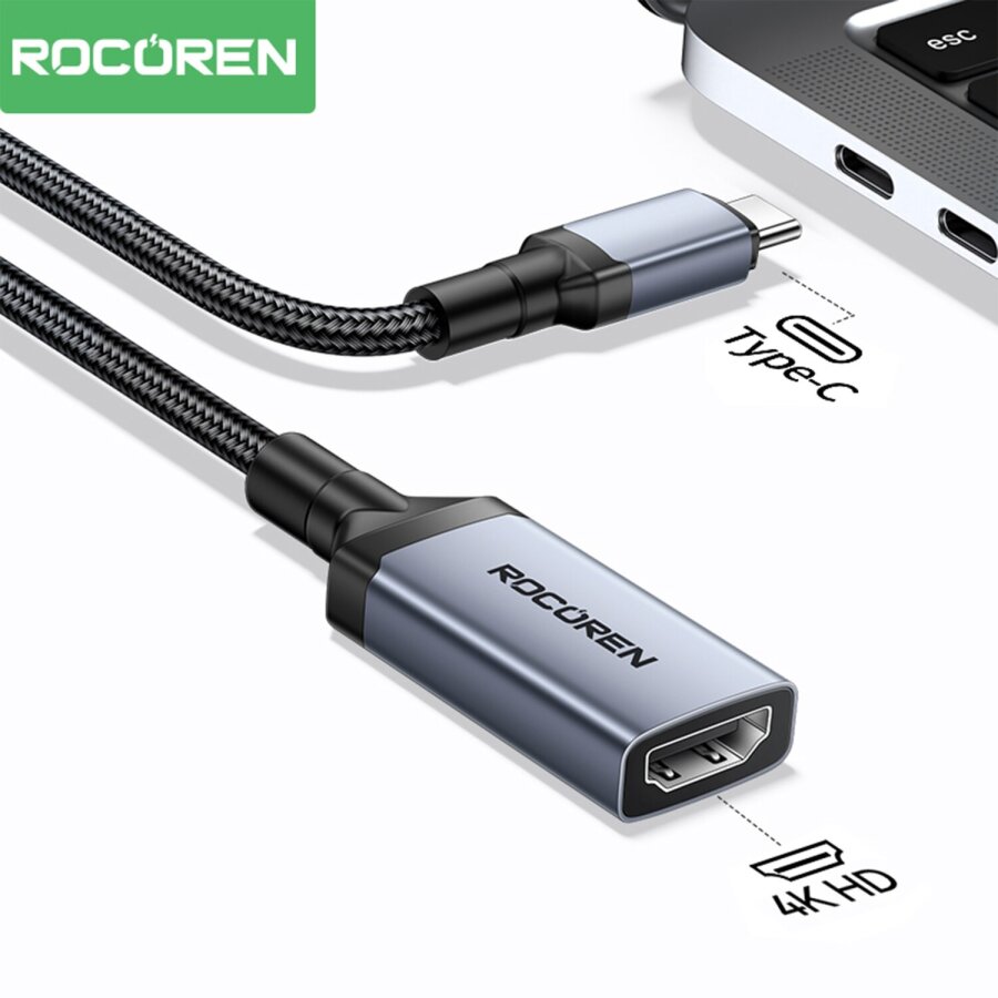 Rocoren 4K 30Hz Type-C to HDMI Çevirici Dönüştürücü Adaptör 15 CM - 2