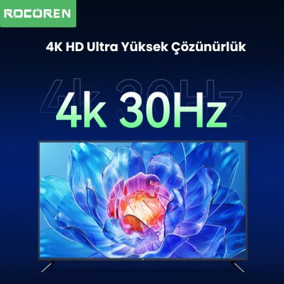 Rocoren 4K 30Hz Type-C to HDMI Çevirici Dönüştürücü Adaptör 15 CM - 4