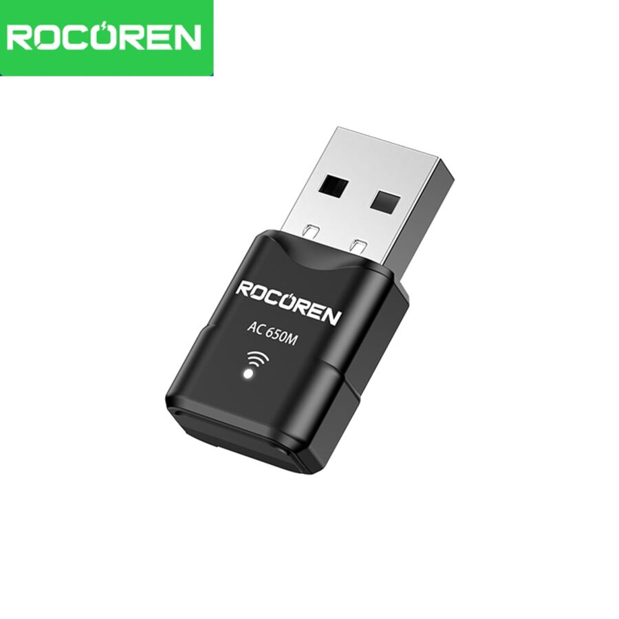 Rocoren 650 Mbps 2.4 & 5GHz Dual Band USB WiFi Adaptör - 1