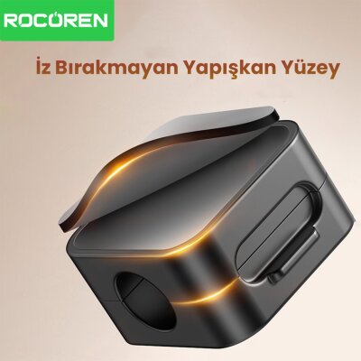 Rocoren Manyetik Kablo Düzenleyici ve Tutucu Klips Seti Beyaz - 2