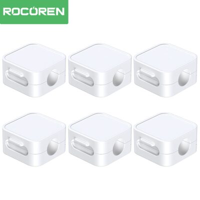 Rocoren Manyetik Kablo Düzenleyici ve Tutucu Klips Seti Beyaz