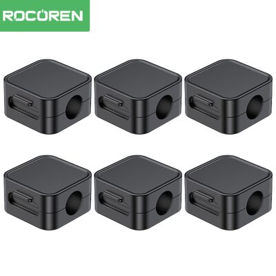 Rocoren Manyetik Kablo Düzenleyici ve Tutucu Klips Seti Siyah