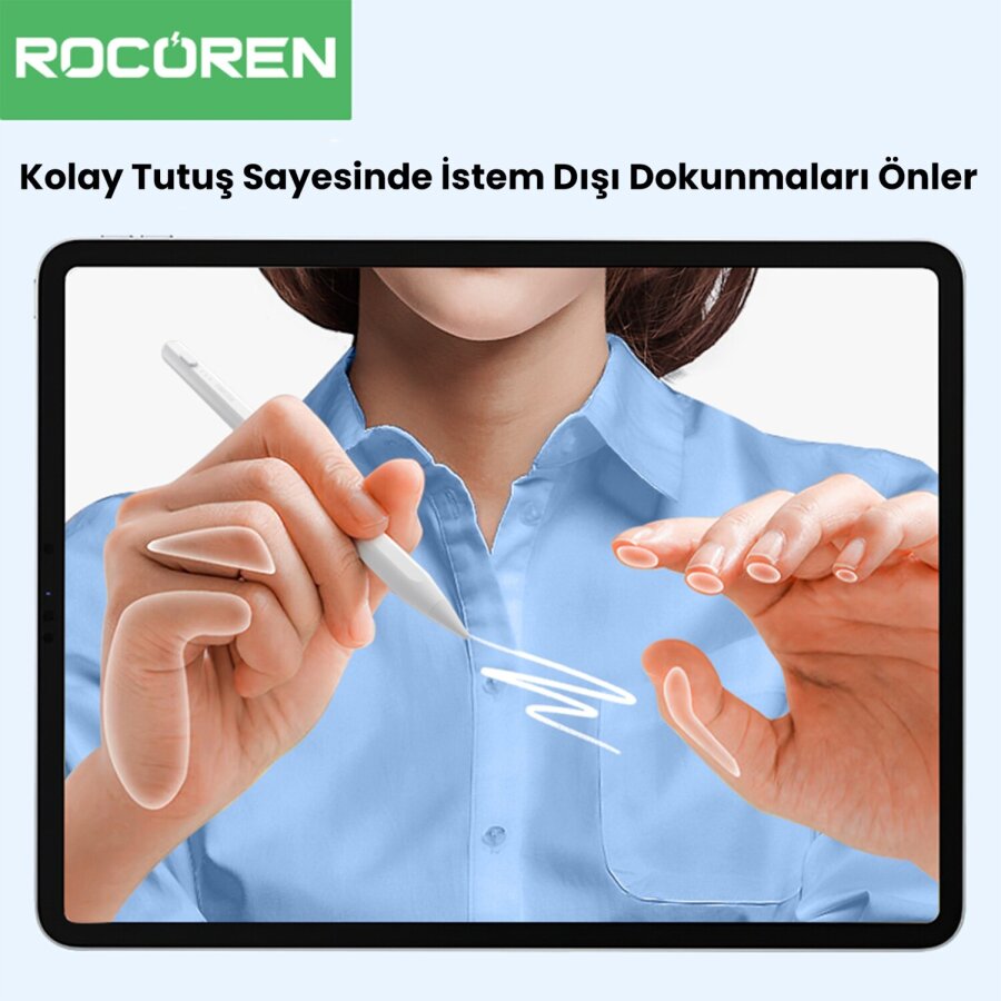 Rocoren Stylus iPad Uyumlu Avuç İçi Red Manyetik Eğime Duyarlı Yazı ve Çizim Kalemi - 5