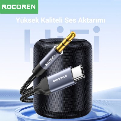 Rocoren Type-C to 3.5mm Jack AUX Hi-Fi DAC Ses Kablosu 3 Metre - 2