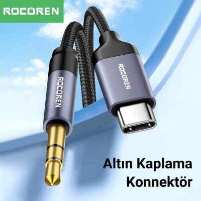 Rocoren Type-C to 3.5mm Jack AUX Hi-Fi DAC Ses Kablosu 3 Metre - 5