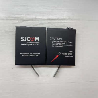 SJCAM A50 Batarya 2250mAh Şarj Edilebilir Lityum Pil Uyumlu Yedek Batarya - 2