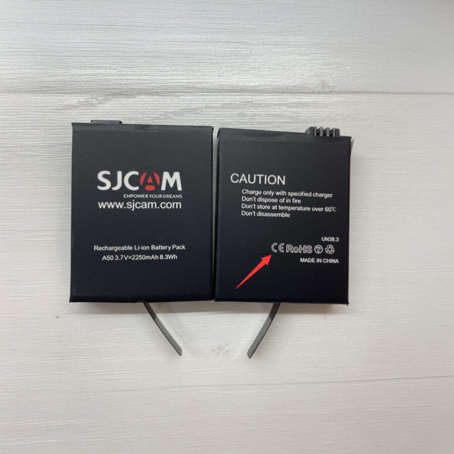 SJCAM A50 Batarya 2250mAh Şarj Edilebilir Lityum Pil Uyumlu Yedek Batarya - 2