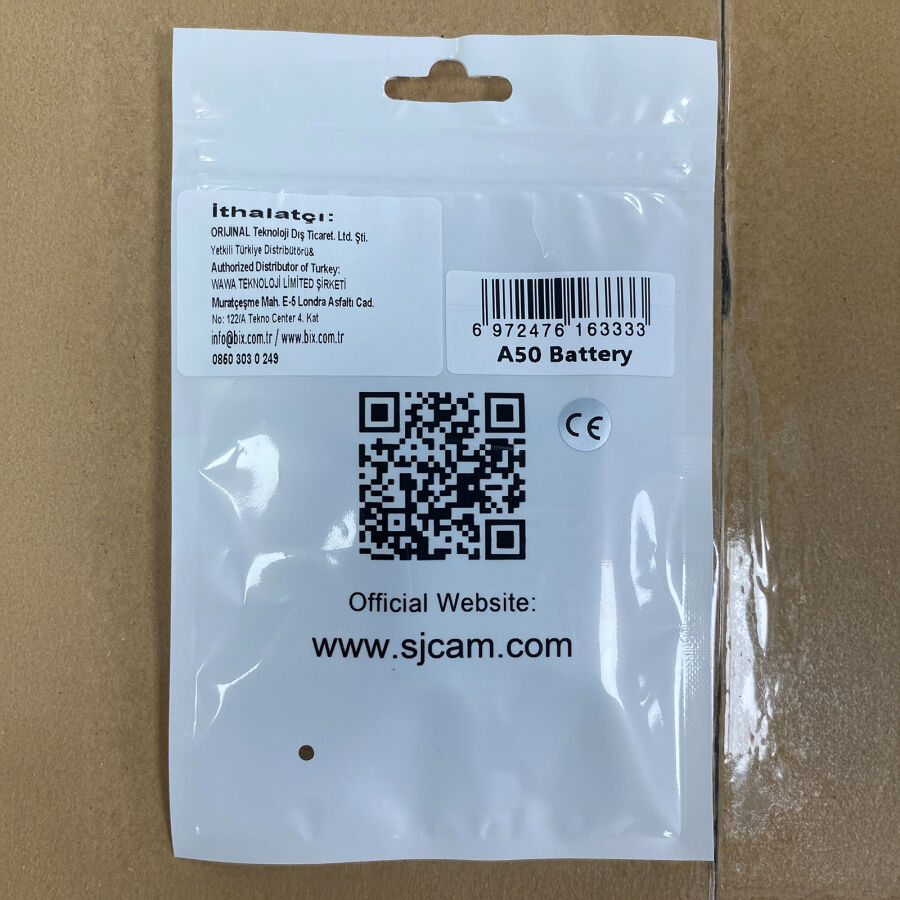 SJCAM A50 Batarya 2250mAh Şarj Edilebilir Lityum Pil Uyumlu Yedek Batarya - 4
