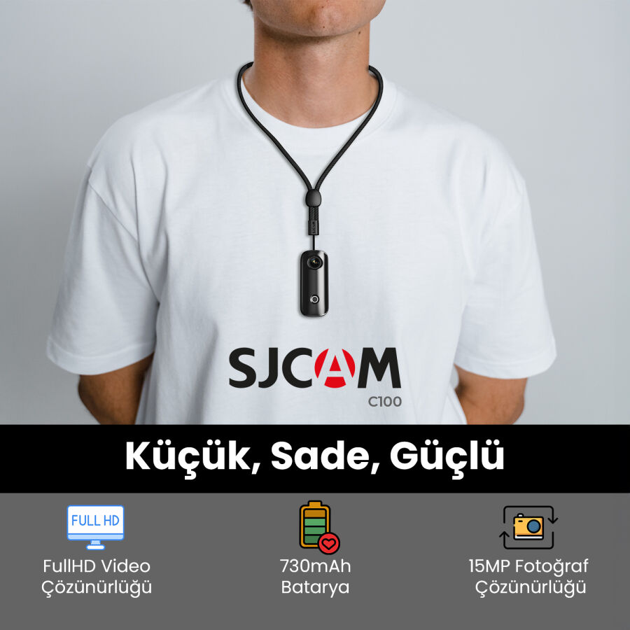 SJCAM C100 Full HD Mini Aksiyon Kamerası Siyah - 4