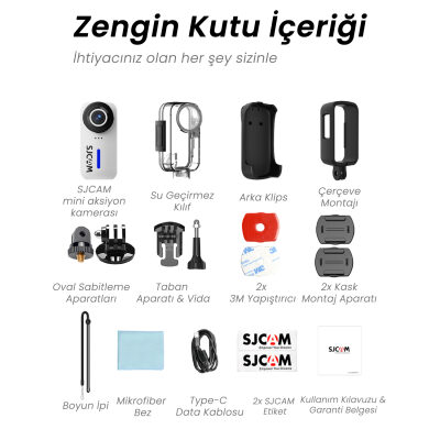 SJCAM C110+ Plus Mini Aksiyon Kamerası Siyah - 9