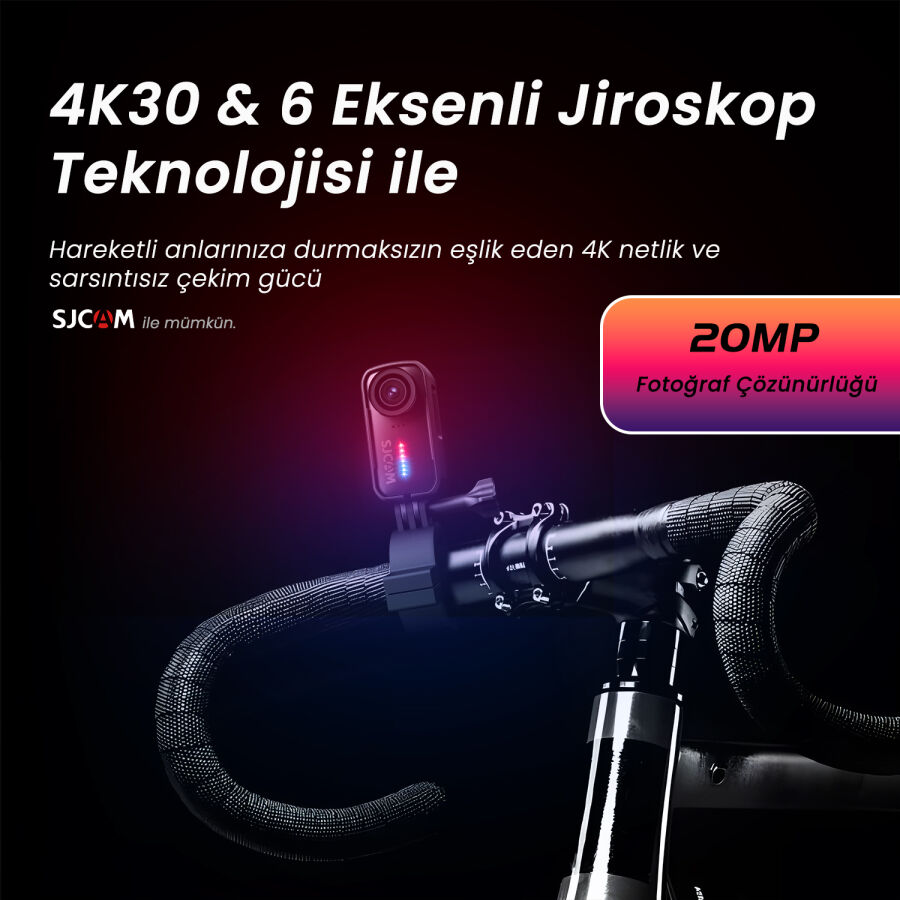 SJCAM C110+ Plus Mini Aksiyon Kamerası Siyah - 6