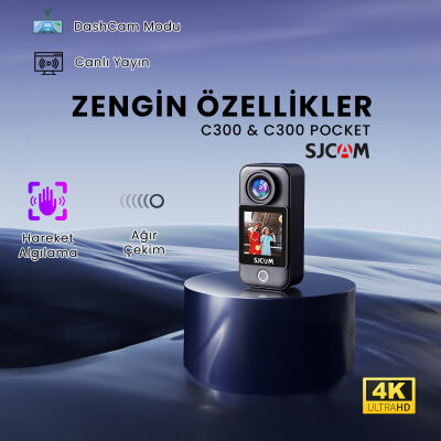 SJCAM C300 4K WiFi Aksiyon Kamerası Siyah - 3