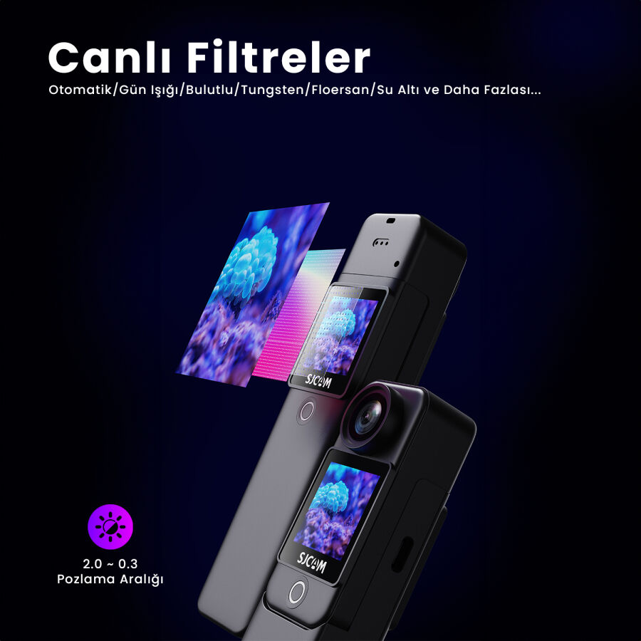 SJCAM C300 4K WiFi Aksiyon Kamerası Siyah - 6