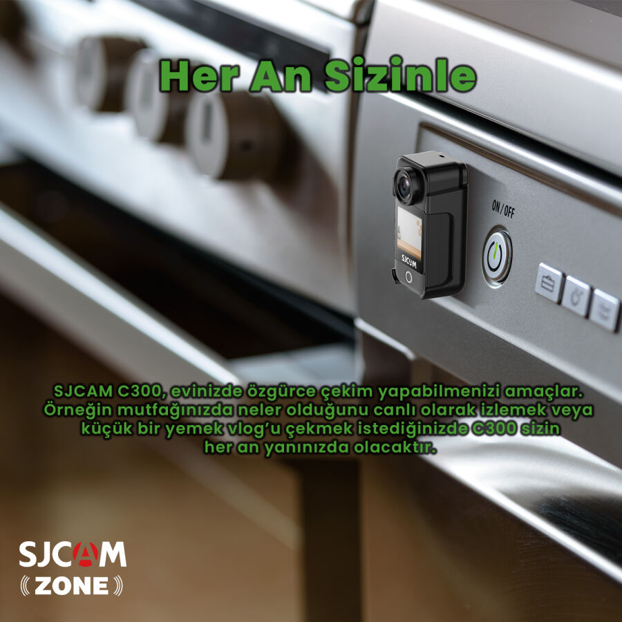 SJCAM C300 4K WiFi Aksiyon Kamerası Siyah - 7
