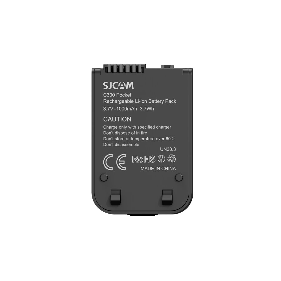SJCAM C300 & C300 Pocket Uyumlu 1000mAh Batarya Siyah - 2