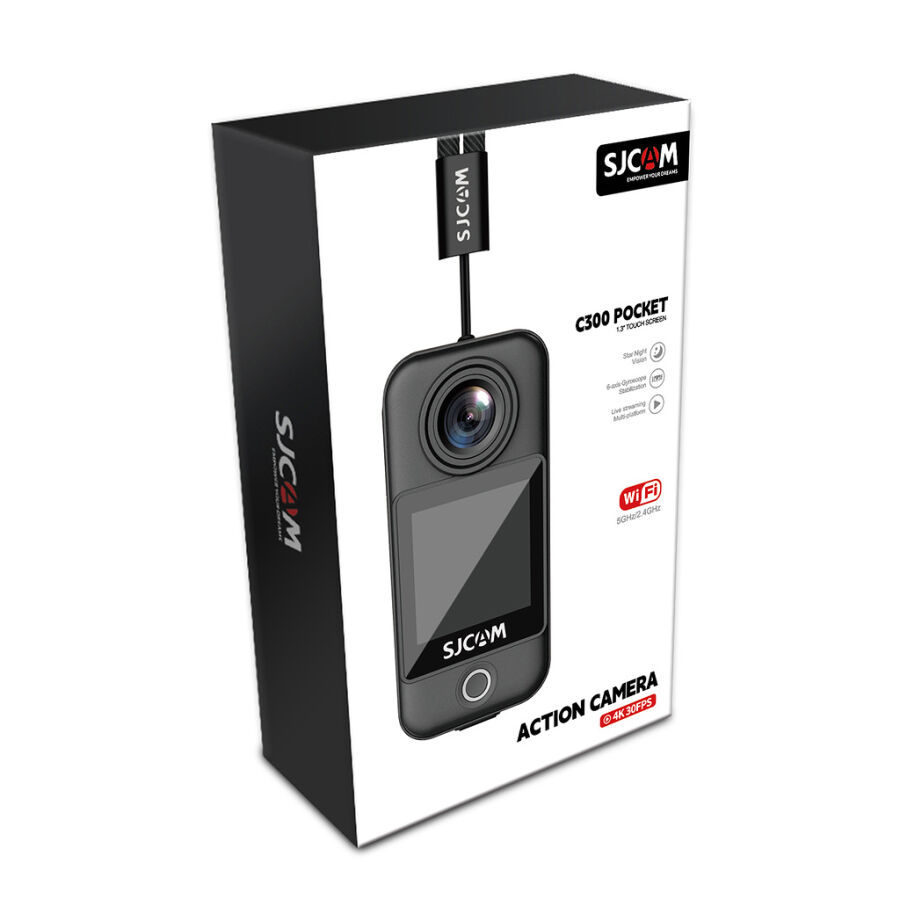 SJCAM C300 Pocket 4K WiFi Mini Aksiyon Kamerası Siyah - 8