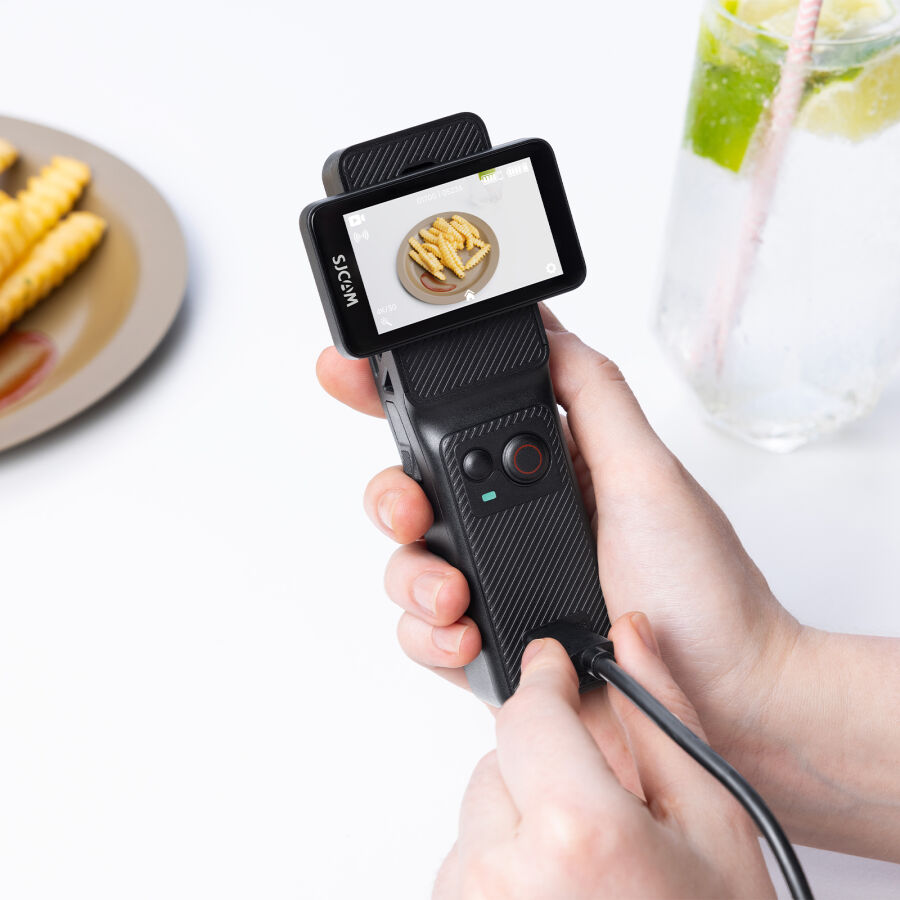 SJCAM C400 Pocket 4K UHD 3'ü 1 Arada Titreşim Engelleme Çift Ekranlı Vlog Aksiyon Kamerası - 5