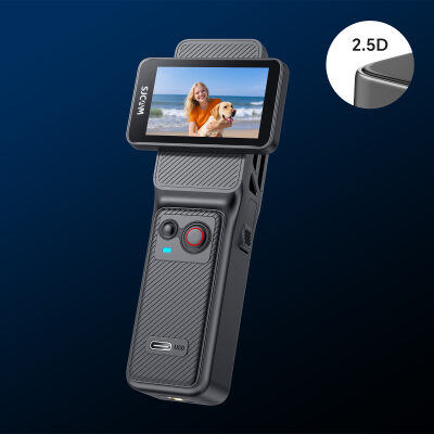 SJCAM C400 Pocket 4K UHD 3'ü 1 Arada Titreşim Engelleme Çift Ekranlı Vlog Aksiyon Kamerası - 6