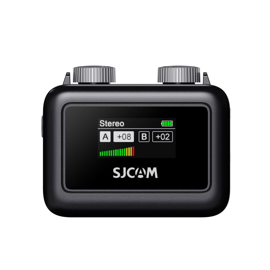 SJCAM M1 Profesyonel Kablosuz Yaka Mikrofonu (1TX  + 1 RX) 100dB Tek Vericili Gürültü Engelleyici (SNR) LCD Ekran - 1