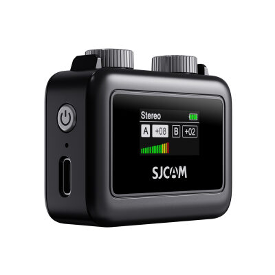 SJCAM M1 Profesyonel Kablosuz Yaka Mikrofonu (1TX  + 1 RX) 100dB Tek Vericili Gürültü Engelleyici (SNR) LCD Ekran - 4