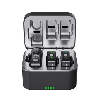 SJCAM M1 Profesyonel Kablosuz Yaka Mikrofonu (2TX  + 1 RX) 100dB Çift Vericili Gürültü Engelleyici (SNR) LCD Ekran - 2