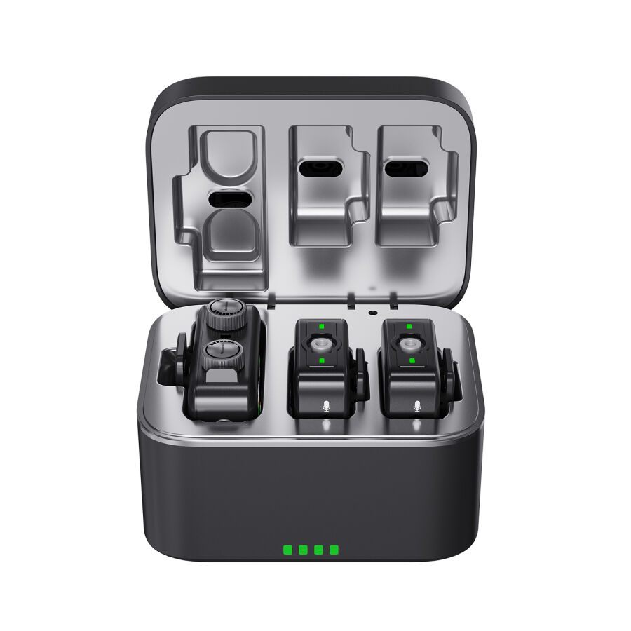 SJCAM M1 Profesyonel Kablosuz Yaka Mikrofonu (2TX  + 1 RX) 100dB Çift Vericili Gürültü Engelleyici (SNR) LCD Ekran - 2