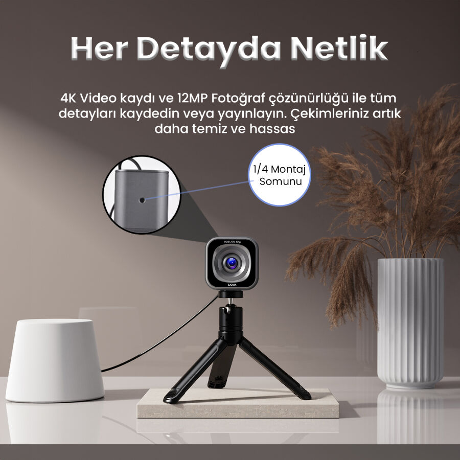 SJCAM M2 4K 12MP Webcam Kamerası F2.0 Lens Adaptif Parlaklık ve CMOS Sensör - 8