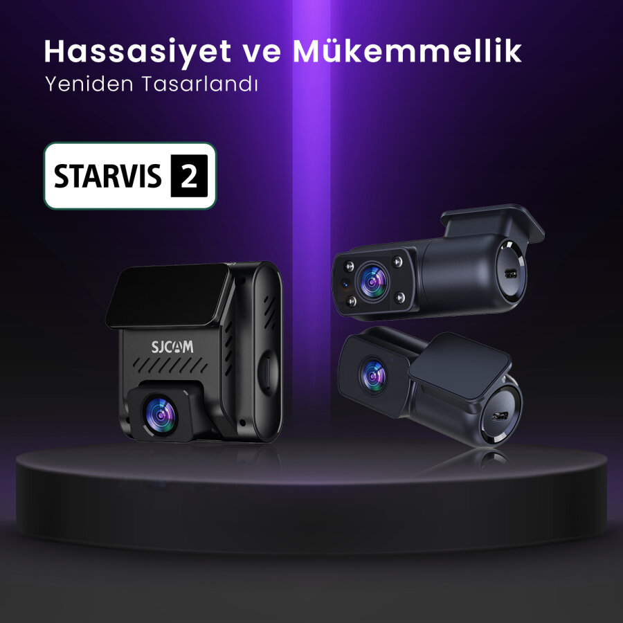 SJCAM M60 2 Kameralı Ön+Arka 4K+FHD HDR Sony Starvis 2 Sensörlü Wi-Fi GPS'li Araç Kamerası - 7
