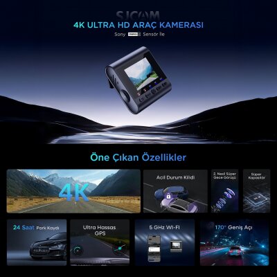 SJCAM M60 4K HDR Sony Starvis 2 Sensörlü Wi-Fi GPS'li Araç Kamerası - 2