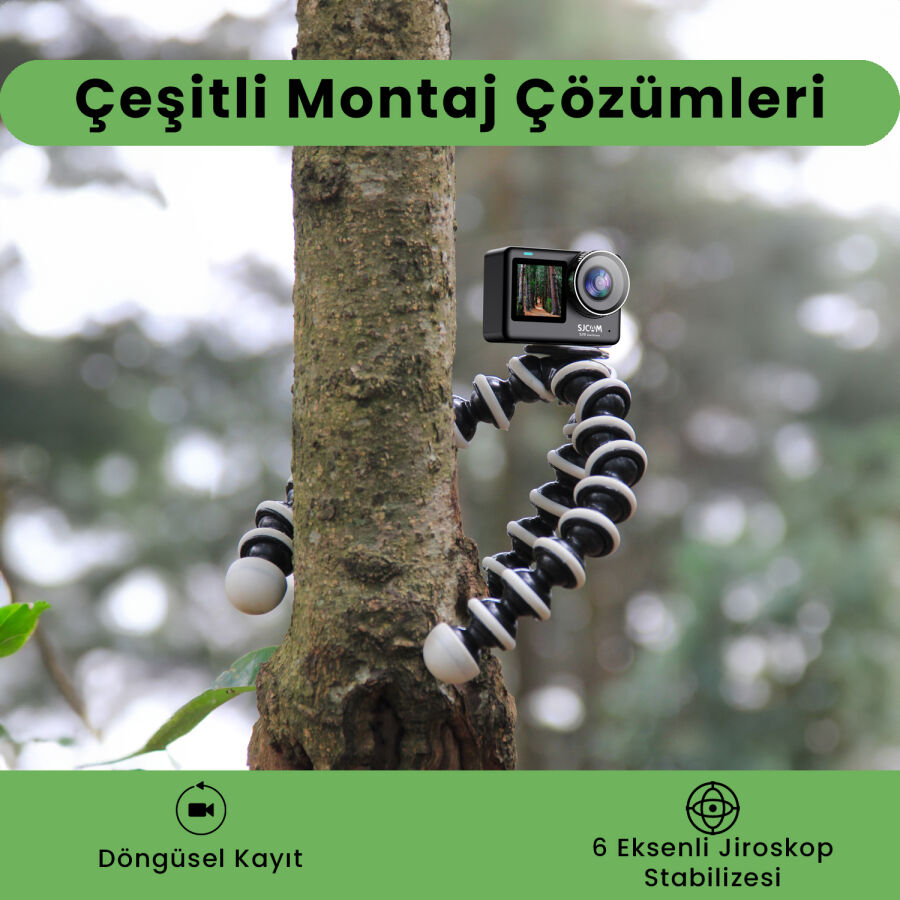 SJCAM SJ10 Pro Dual Screen Wi-Fi 4K UHD Aksiyon Kamerası - 8