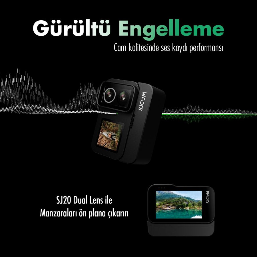 SJCAM SJ20 Dual Lens 4K 30fps 20MP 6 Eksenli Gyro Gece Görüş Aksiyon Kamerası Siyah - 8