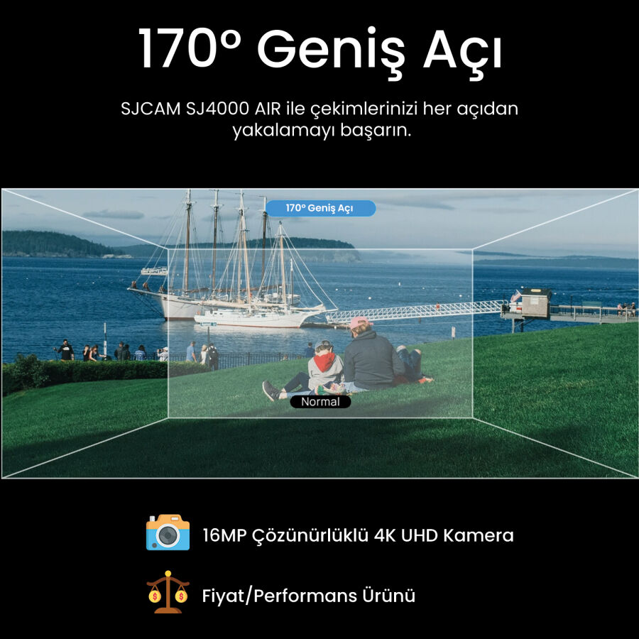 SJCAM SJ4000 Air WiFi 4K Aksiyon Kamerası Gümüş - 7