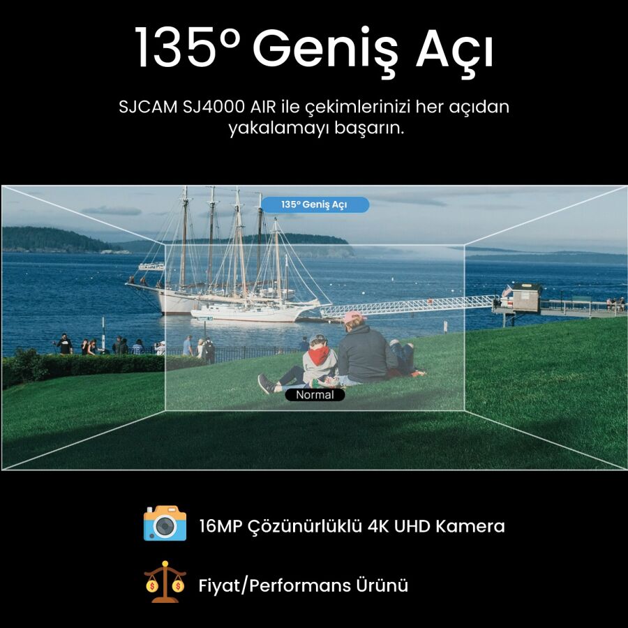 SJCAM SJ4000 Air WiFi 4K Aksiyon Kamerası Siyah - 5