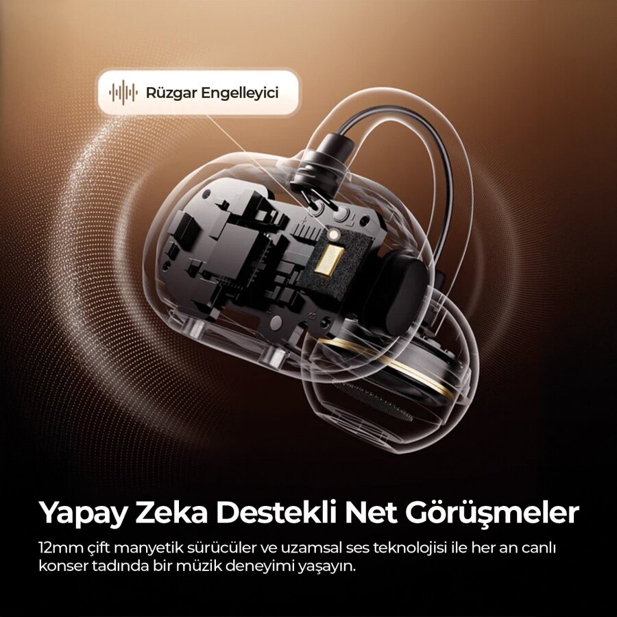 Soundpeats Air Clip Open-Ear ENC OWS Bluetooth 5.4 Kablosuz Kulaklık Siyah - 6