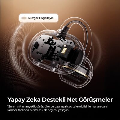 Soundpeats Air Clip Open-Ear ENC OWS Bluetooth 5.4 Kablosuz Kulaklık Siyah - 6