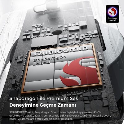 SoundPeats Air4 ANC aptX BT 5.3 TWS Kablosuz Bluetooth Kulaklık Siyah - 7