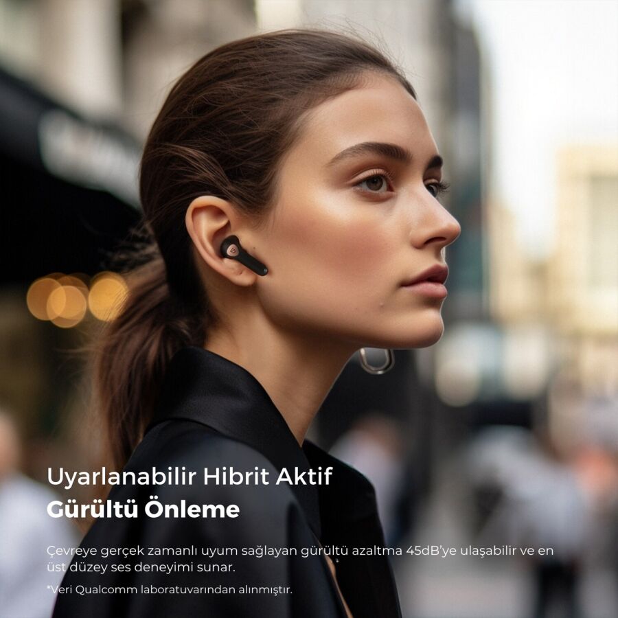 SoundPeats Air4 ANC aptX BT 5.3 TWS Kablosuz Bluetooth Kulaklık Siyah - 9