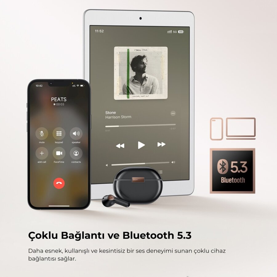 SoundPeats Air4 Pro ANC aptX TWS Kablosuz Bluetooth Kulaklık Siyah - 12