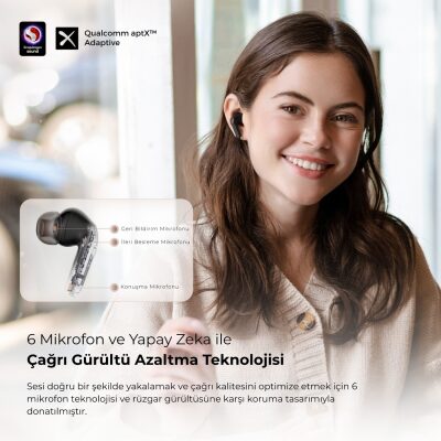 SoundPeats Air4 Pro ANC aptX TWS Kablosuz Bluetooth Kulaklık Siyah - 5