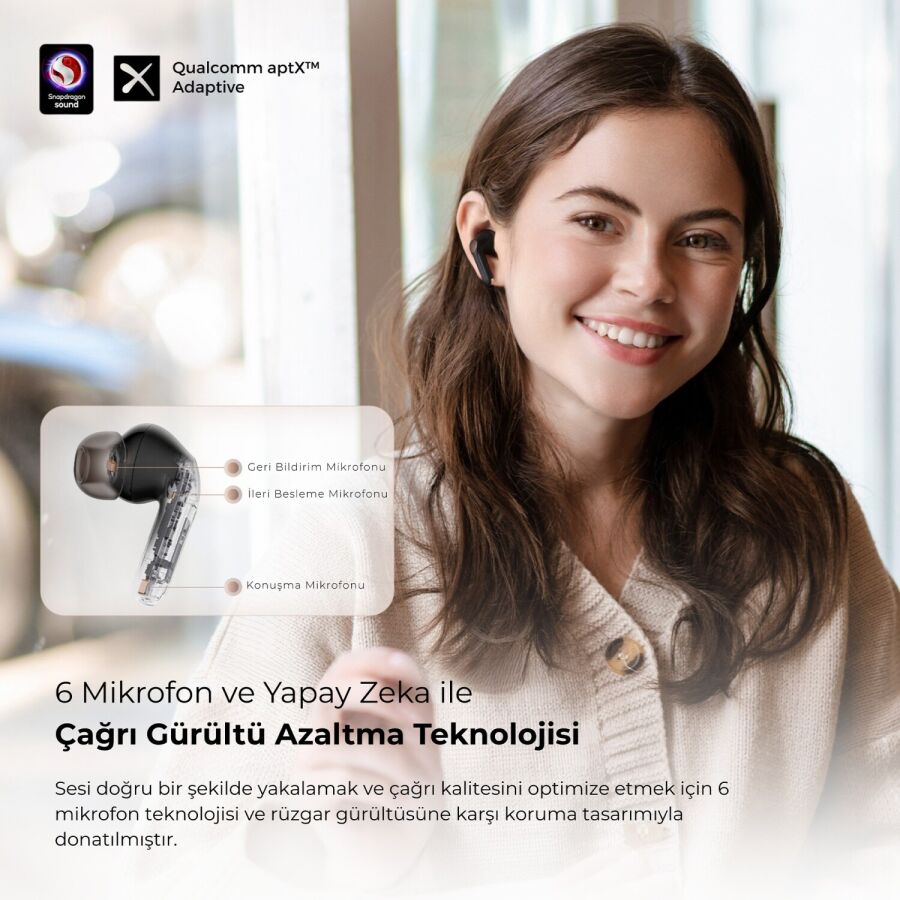 SoundPeats Air4 Pro ANC aptX TWS Kablosuz Bluetooth Kulaklık Siyah - 5