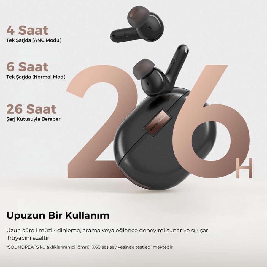 SoundPeats Air4 Pro ANC aptX TWS Kablosuz Bluetooth Kulaklık Siyah - 11