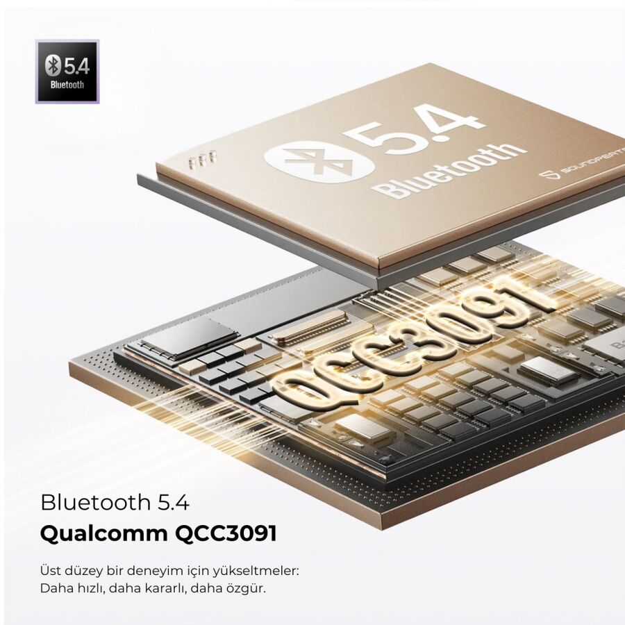 SoundPeats Air5 Hi-Res ANC aptX Kablosuz Bluetooth 5.4 Kulaklık Bej - 6