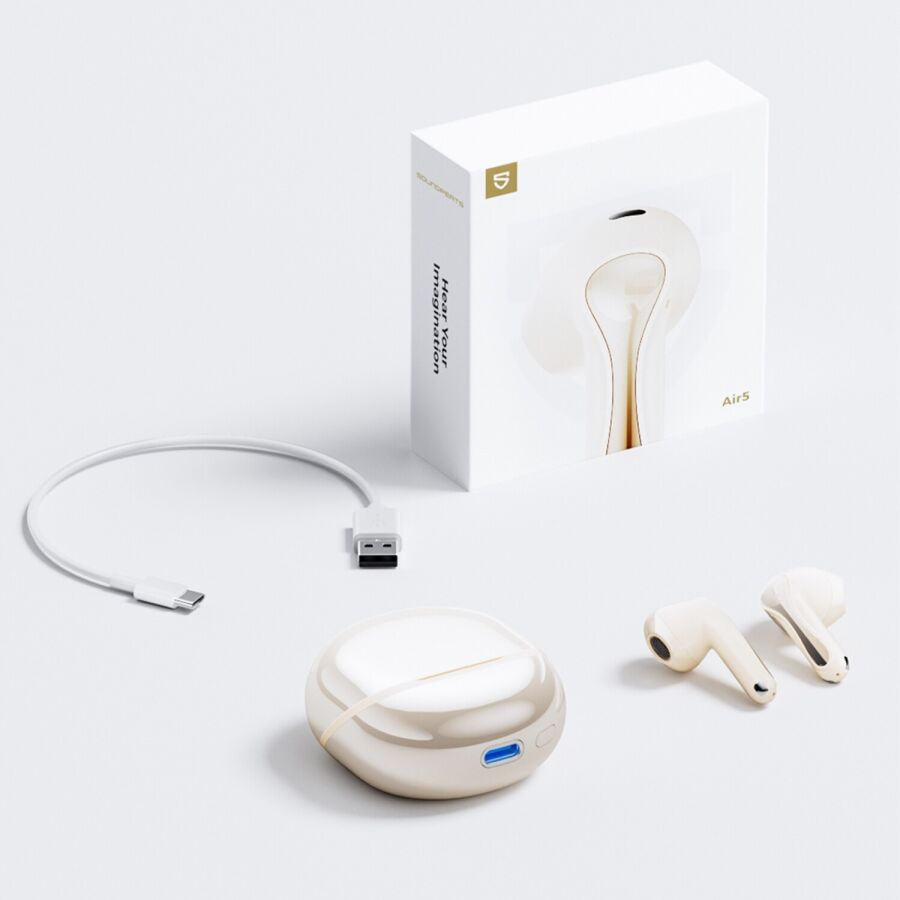 SoundPeats Air5 Hi-Res ANC aptX Kablosuz Bluetooth 5.4 Kulaklık Bej - 10