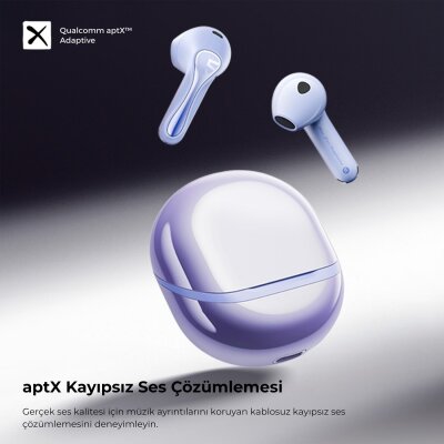 SoundPeats Air5 Hi-Res ANC aptX Kablosuz Bluetooth 5.4 Kulaklık Mor - 3