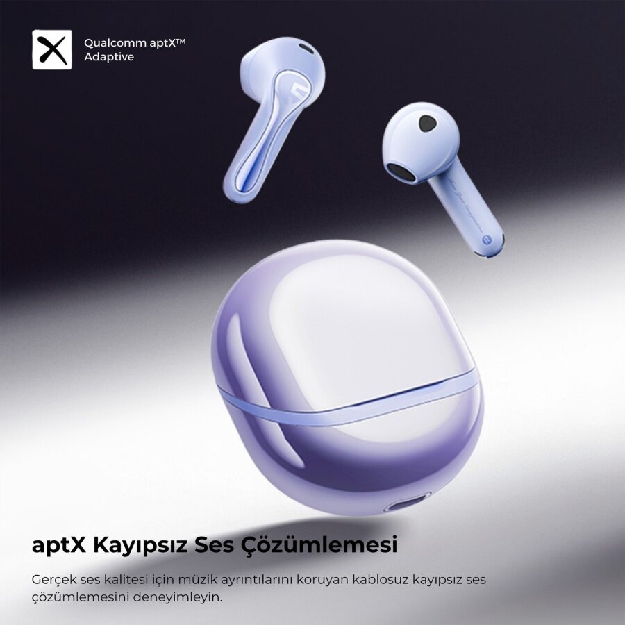 SoundPeats Air5 Hi-Res ANC aptX Kablosuz Bluetooth 5.4 Kulaklık Mor - 3