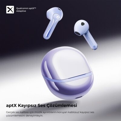 SoundPeats Air5 Hi-Res ANC aptX Kablosuz Bluetooth 5.4 Kulaklık Mor - 3