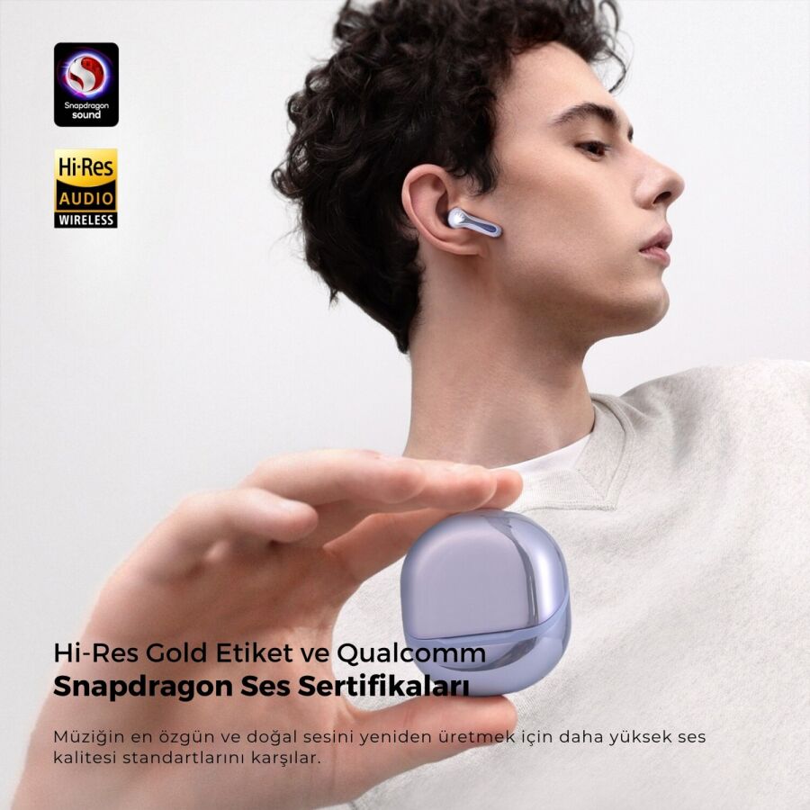 SoundPeats Air5 Hi-Res ANC aptX Kablosuz Bluetooth 5.4 Kulaklık Mor - 6