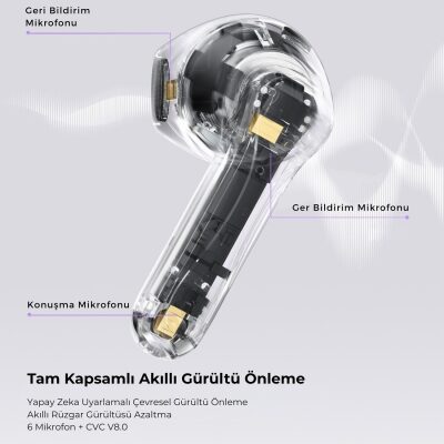 SoundPeats Air5 Hi-Res ANC aptX Kablosuz Bluetooth 5.4 Kulaklık Mor - 9